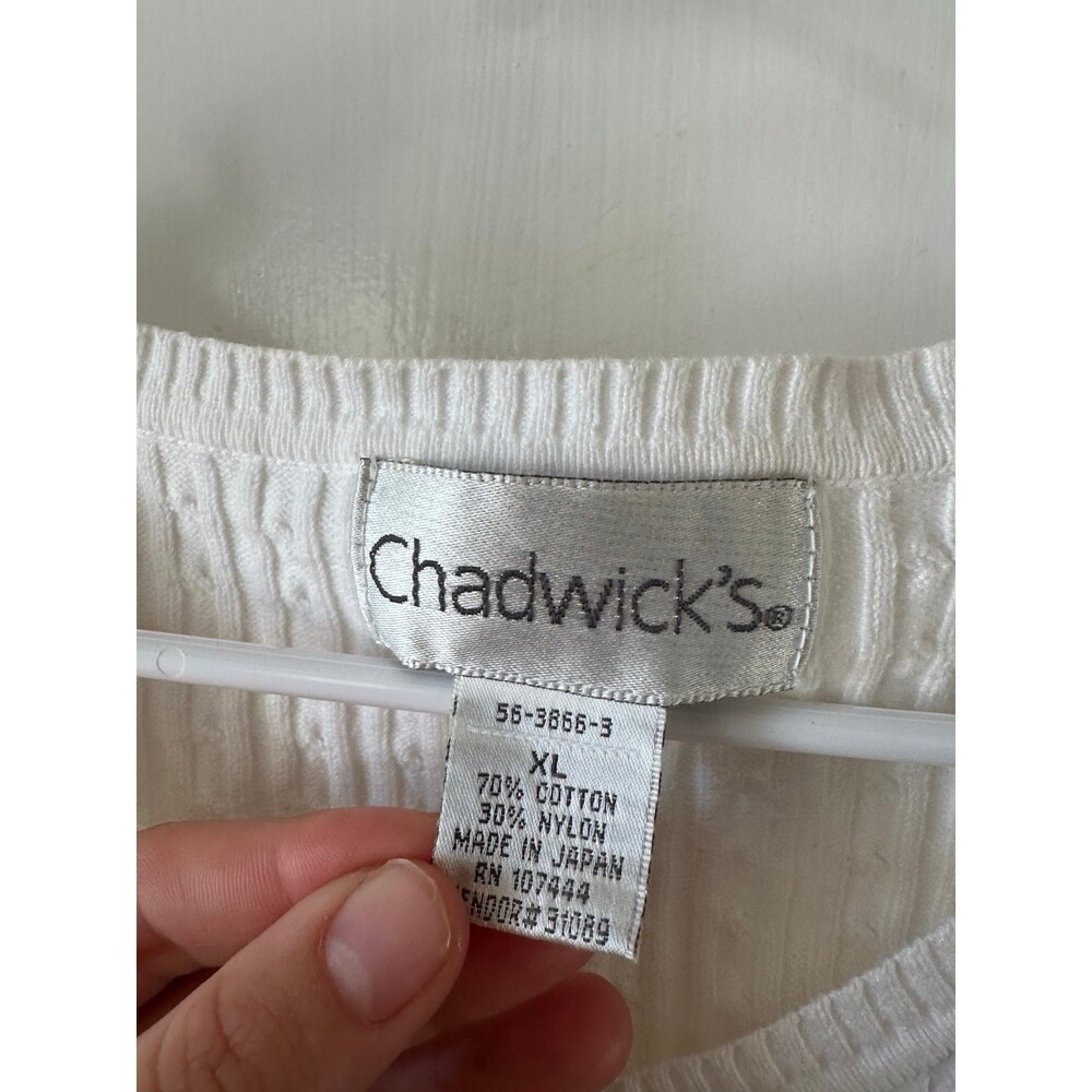 Chadwick’s women’s size x-large white v-neck sweater - Picture 6 of 9